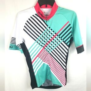 2XU Women's Compression Pink Multicolored Shirt with back Pockets Sz XL